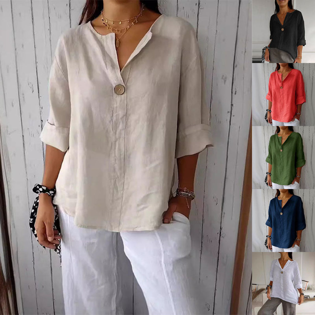 Women’s V-Neck Long-Sleeve Top