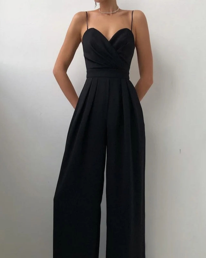 Women's Wide-Leg Wrap Jumpsuit - Ideal for Weddings