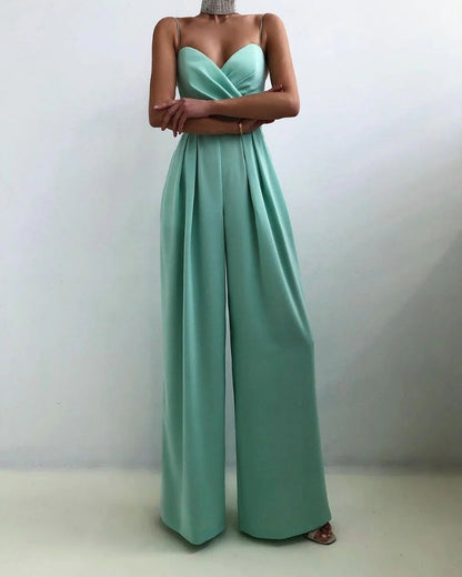 Women's Wide-Leg Wrap Jumpsuit - Ideal for Weddings