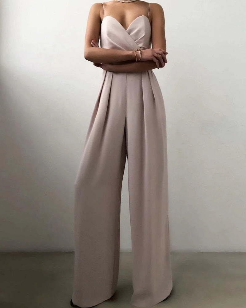 Women's Wide-Leg Wrap Jumpsuit - Ideal for Weddings