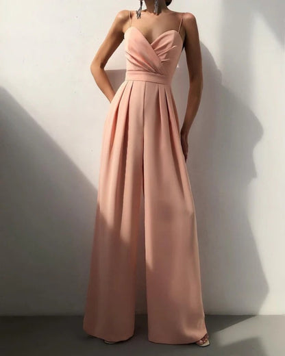 Women's Wide-Leg Wrap Jumpsuit - Ideal for Weddings