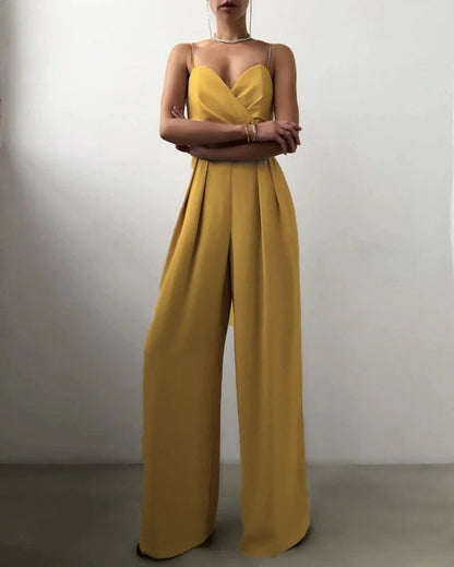 Women's Wide-Leg Wrap Jumpsuit - Ideal for Weddings