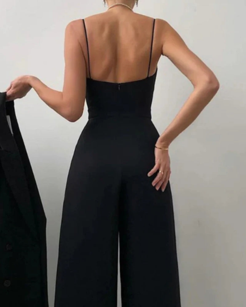 Women's Wide-Leg Wrap Jumpsuit - Ideal for Weddings