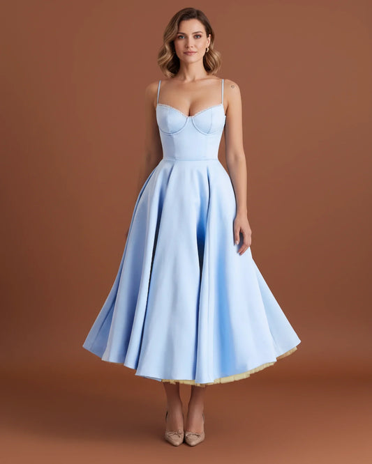 Women's Bustier A-Line Midi Dress