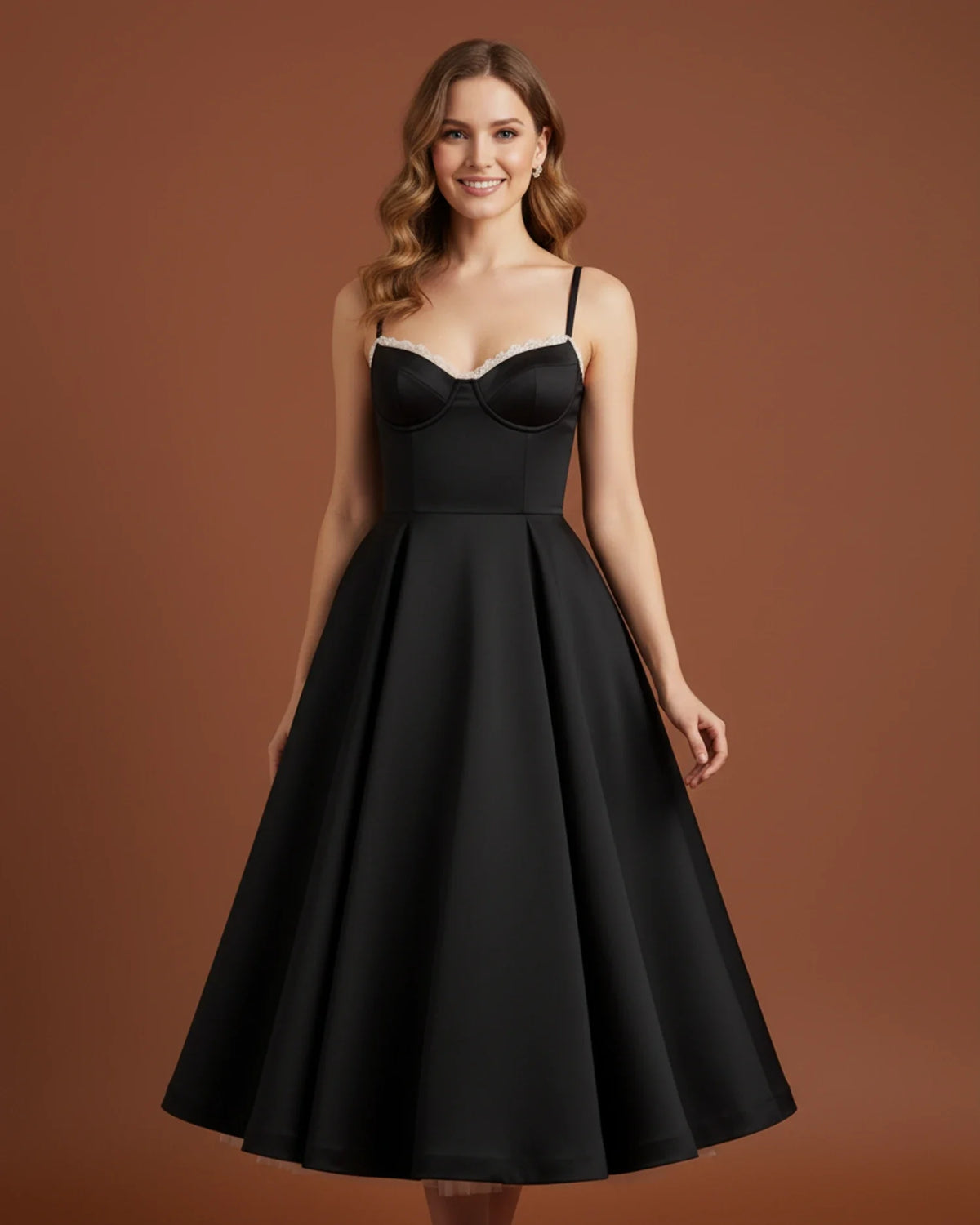 Women's Bustier A-Line Midi Dress