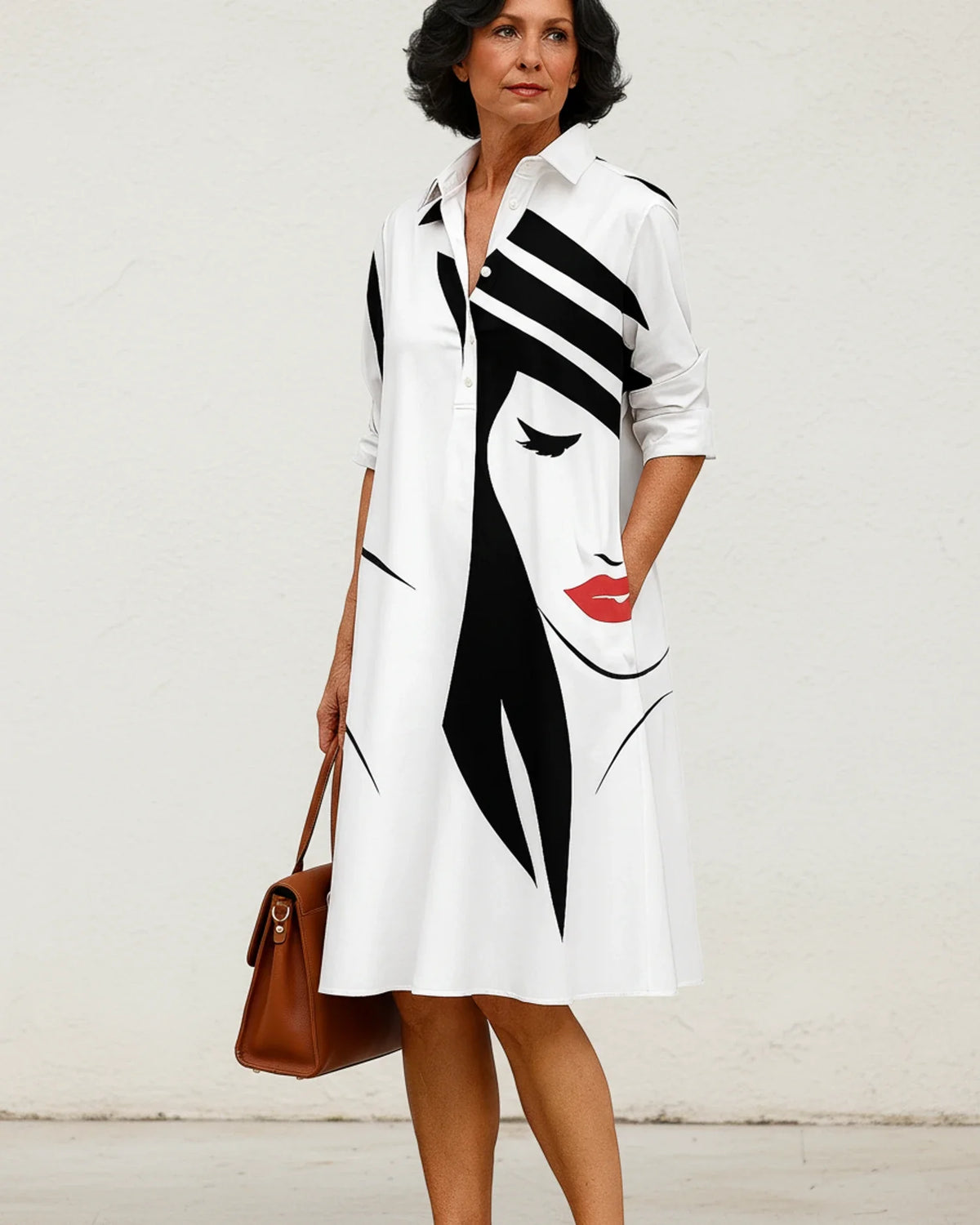Women's Graphic Print Shirt Dress