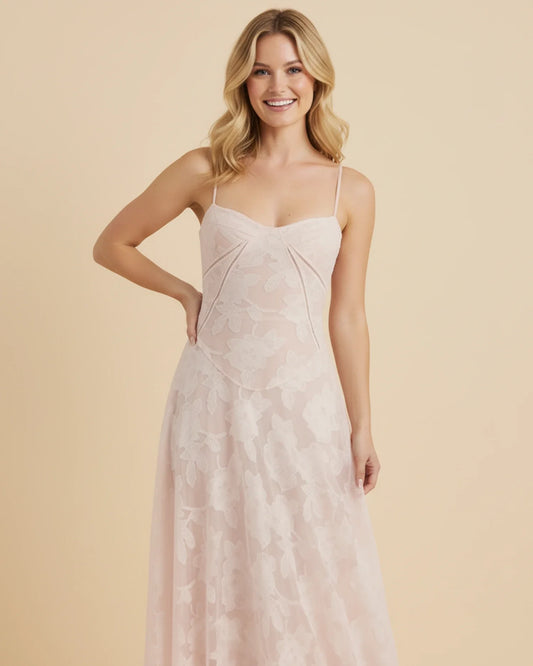 Women's Spaghetti Strap A-Line Maxi Dress
