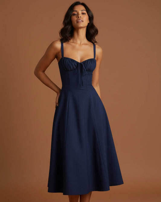 Women's Spaghetti Strap A-Line Midi Dress