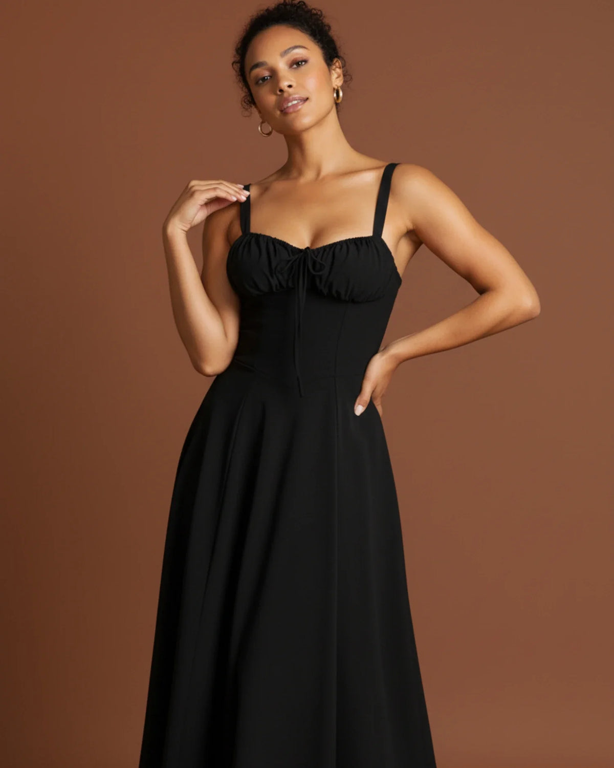 Women's Spaghetti Strap A-Line Midi Dress