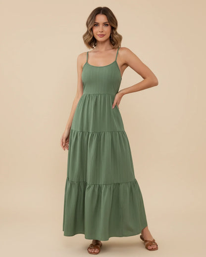 Women's Tiered A-Line Maxi Dress