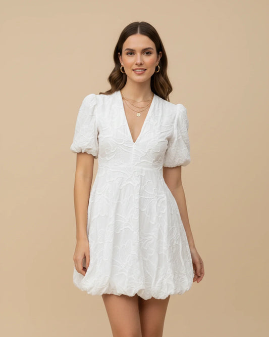 Women's V-Neck A-Line Mini Dress