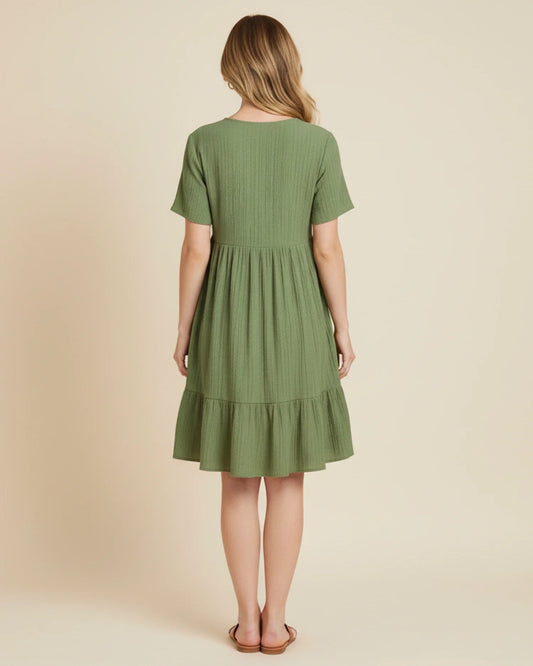 Women's V-Neck A-Line Mini Dress