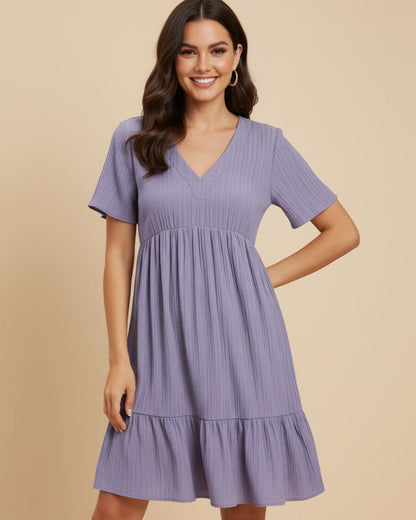 Women's V-Neck A-Line Mini Dress