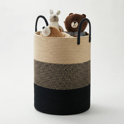 Woven Storage Basket with Carrying Handles